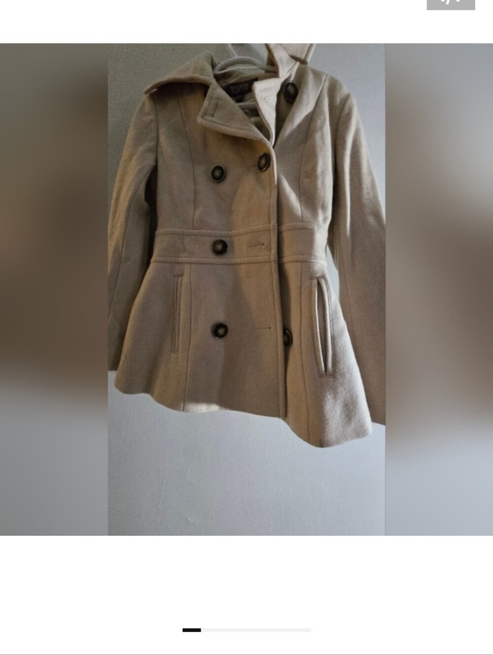 Kenneth Cole Beige Double-Breasted Pea Coat - Picture 8 of 8